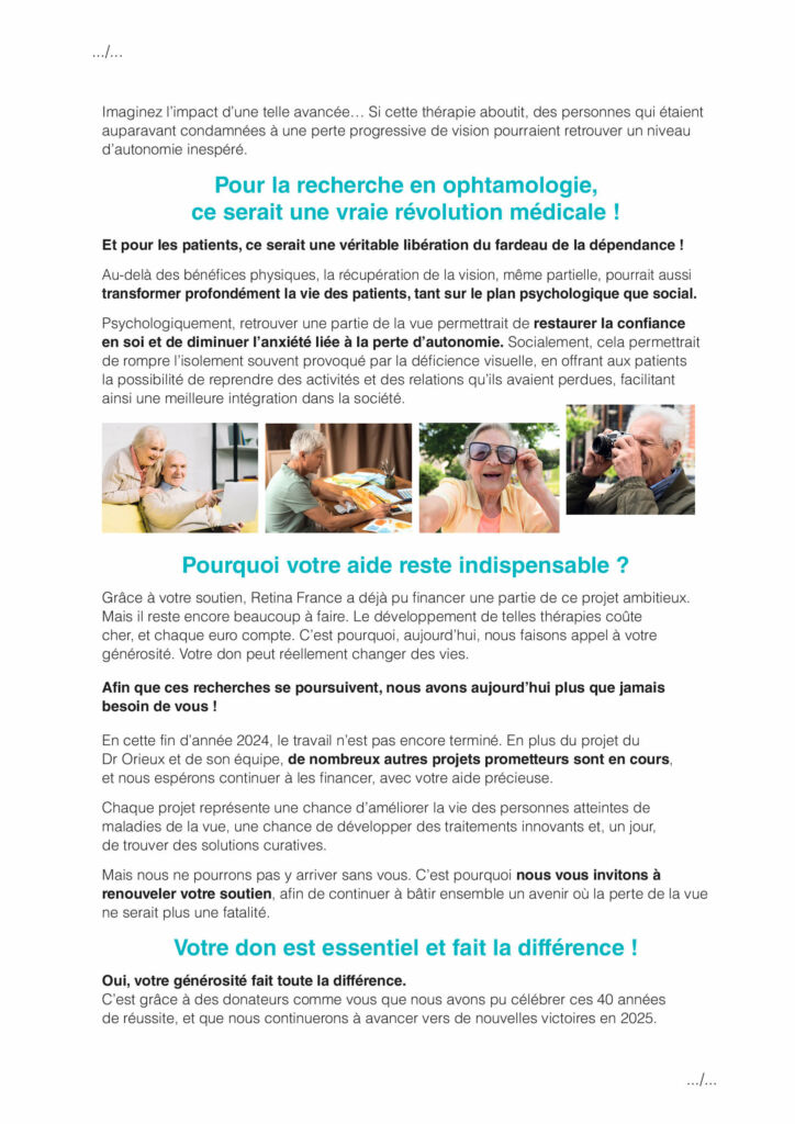 appel aux dons page 3 Retina France rédacteur freelance